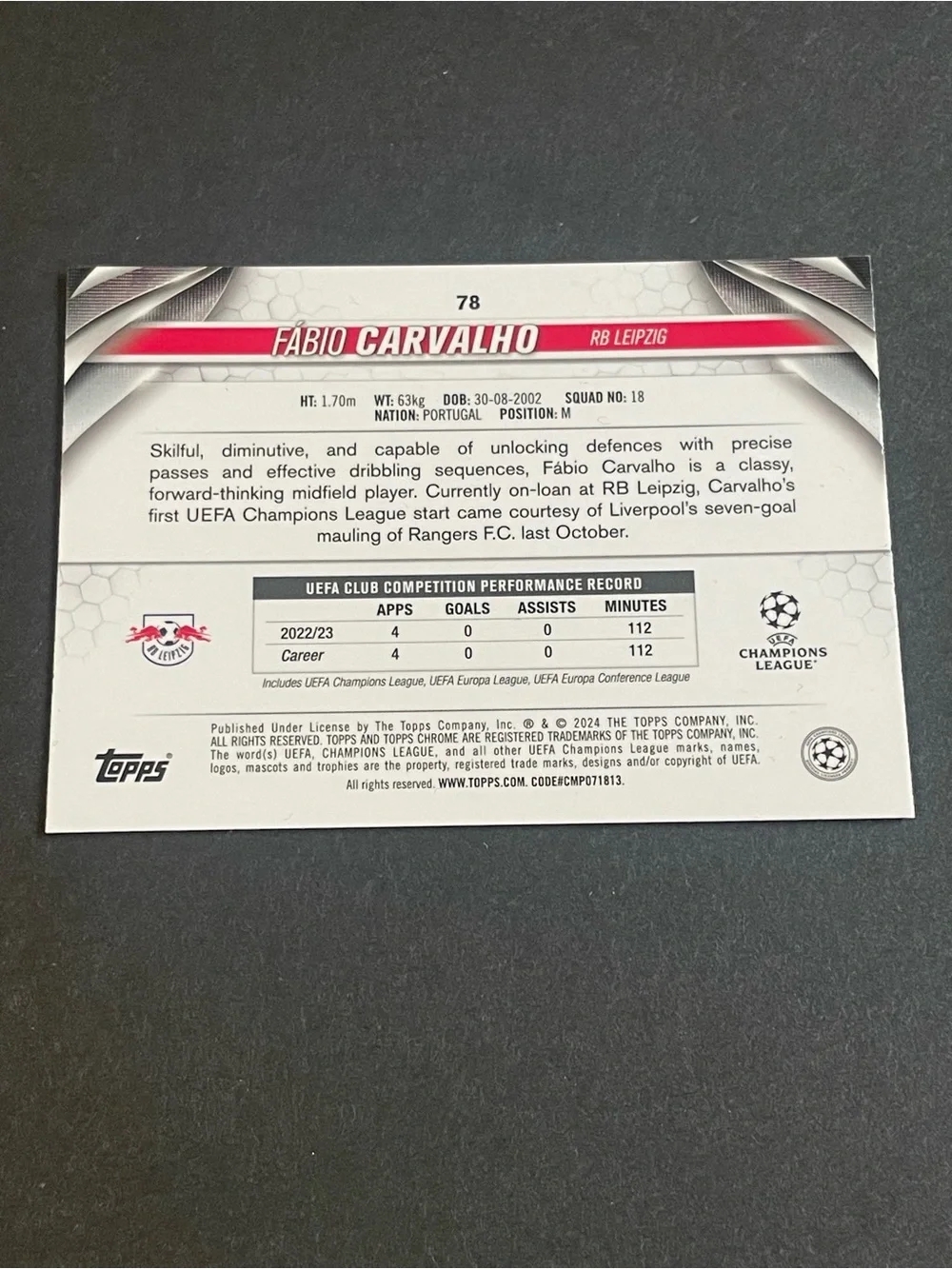 Topps fábio carvalho